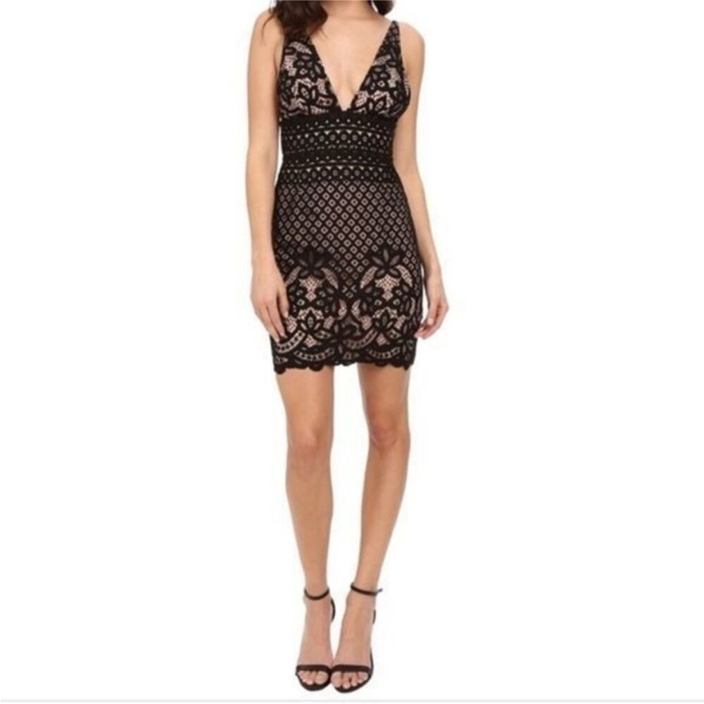 Revolve Stylestalker  Elegant Black Lace mini Dress S